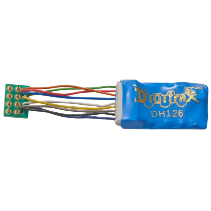 DH126PS 1.5 Amp Economy HO Scale Decoder with Digitrax Easy Connect 9 Pin to DCC Medium Plug 1.0” harness