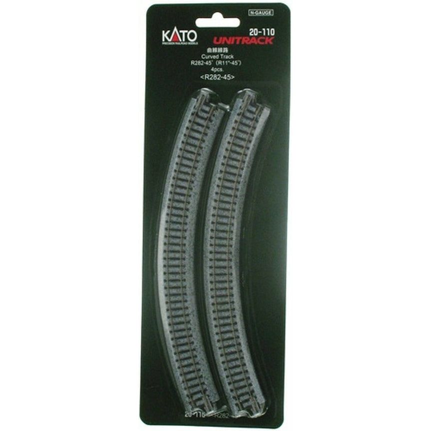 Kato, N Scale, 20-110, Unitrack, 282mm (11") Radius 45º Curve Track [4 pcs]