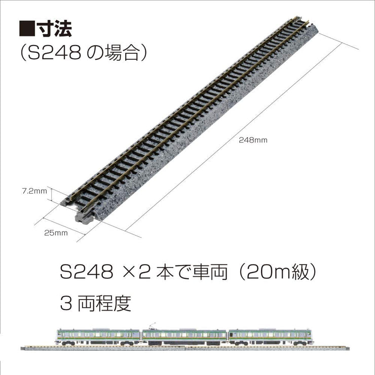 Kato, N Scale, 20-010, Unitrack 7 5/16", Straight (4 Pieces)
