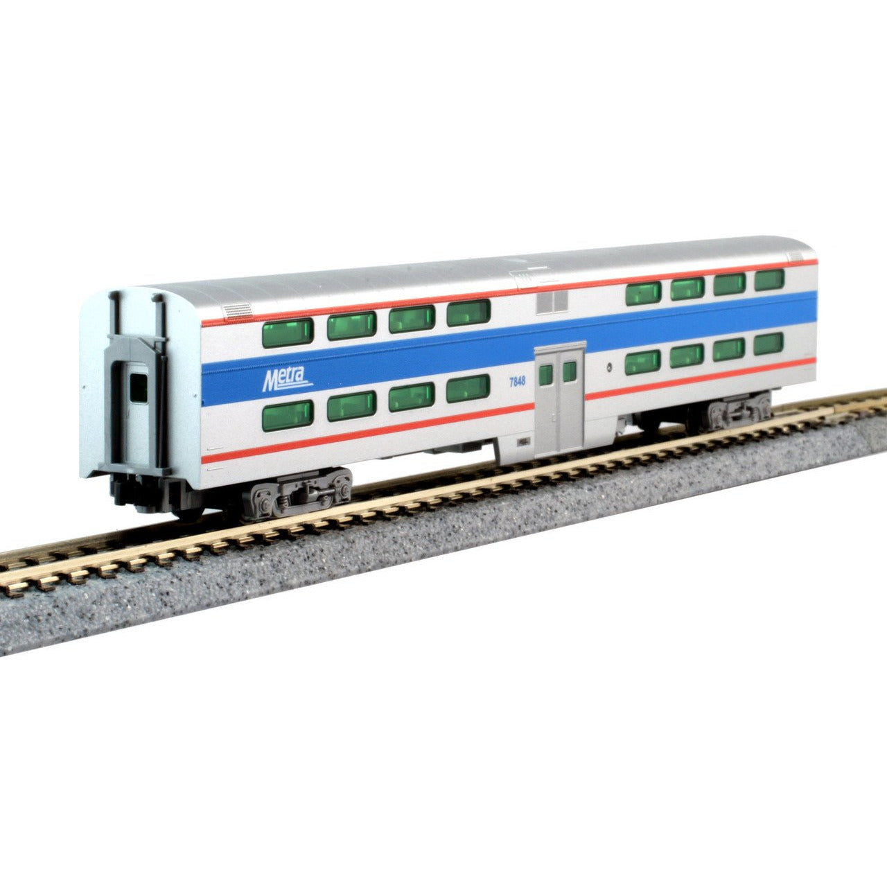 Kato, N Scale, 1560971, Pullman Bi-Level Coach, Chicago Metra, #7848