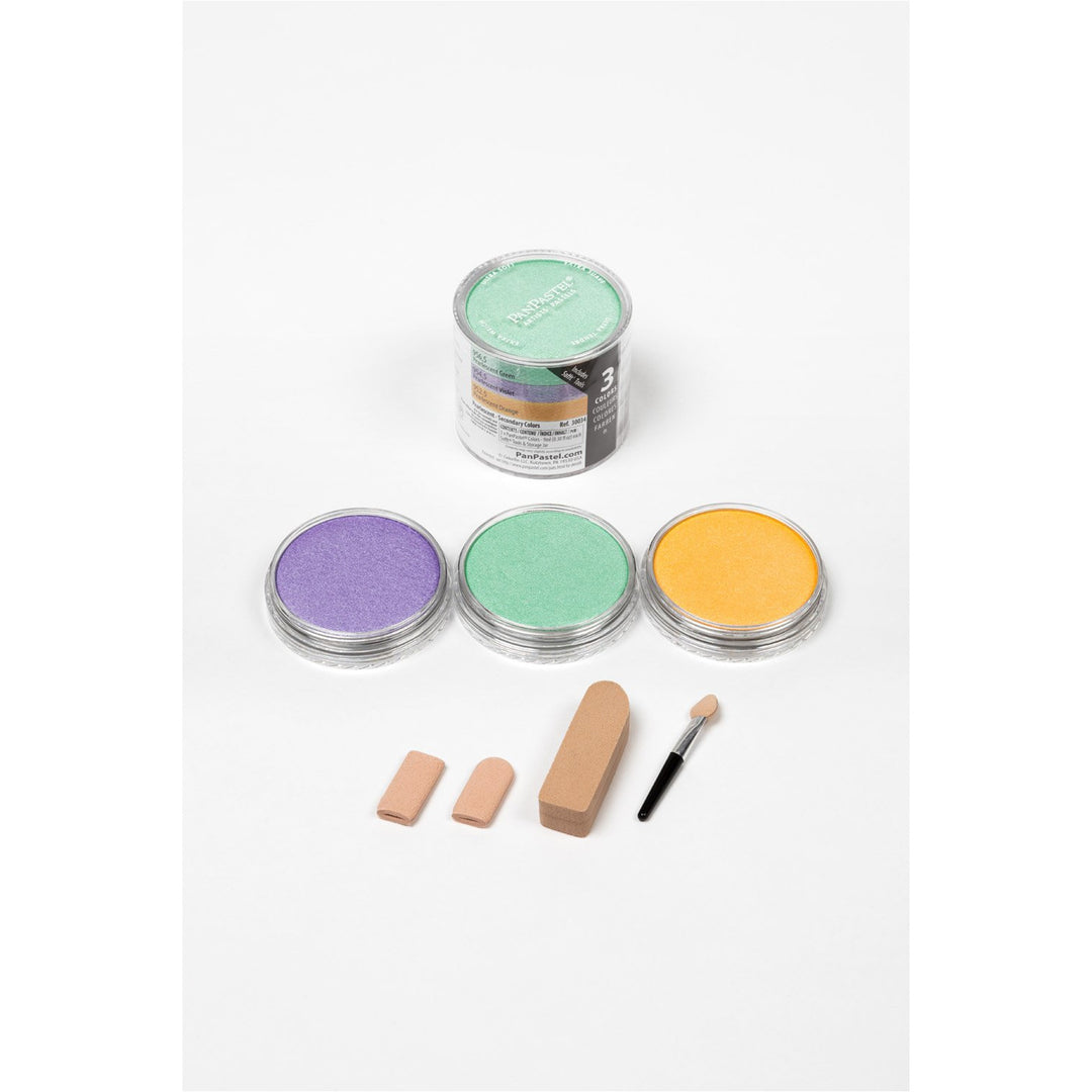 PanPastel, 30034, 3-Color, Pearlescents - Secondary (3 Color Set), Plus Sofft Tools