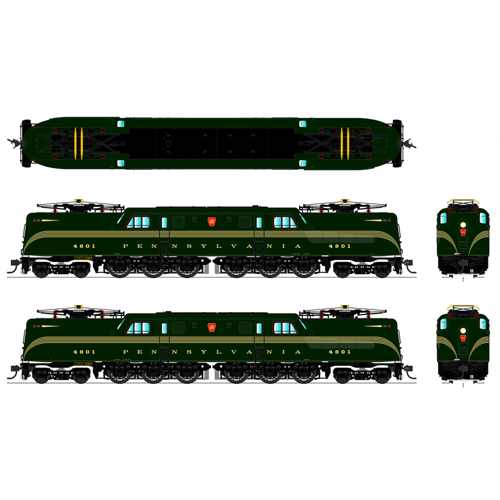 Broadway Limited Imports, HO Scale, 4688, GG1, PRR,DGLE, 5-Stripe, Buff Lettering & Stripes, Roman Lettering ,#4801, (Paragon3 Sound/DC/DCC Equipped)