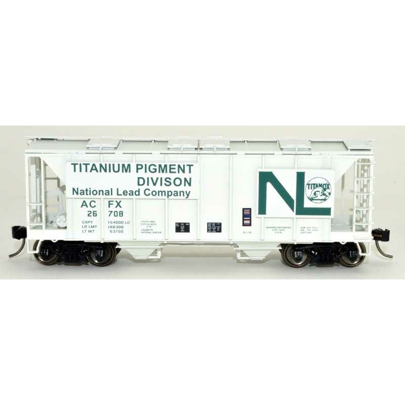 Bowser, HO Scale, 42764, 70-Ton 2-Bay Covered Hopper, National Lead, #26720