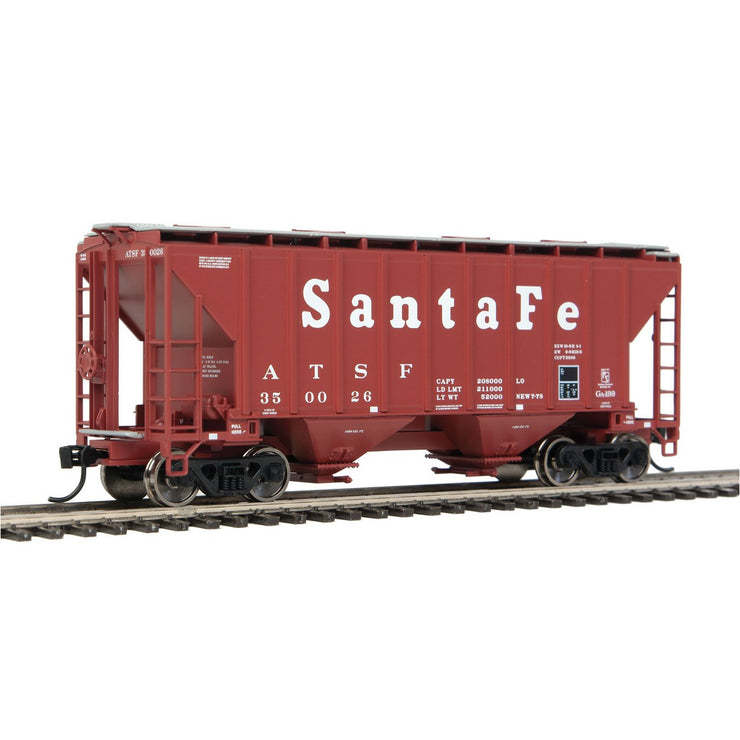 Walthers Mainline, HO Scale, 910-7951, 37' 2980 Cubic-Foot 2-Bay Covered Hopper, Santa Fe, #350026