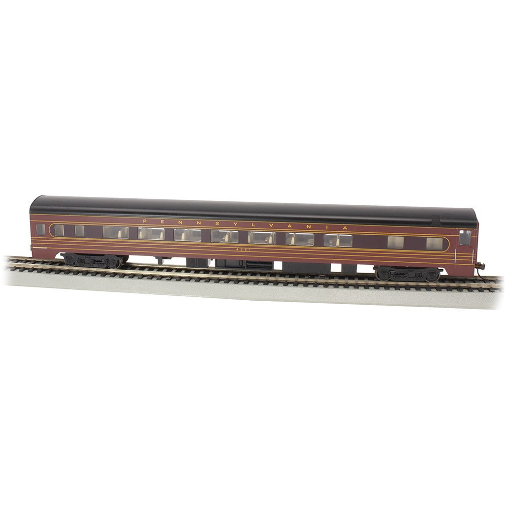 Bachmann, 14212, HO Scale, 85' Smooth Side Coach Car with Lighting, Pennsylvania Railroad, #4251