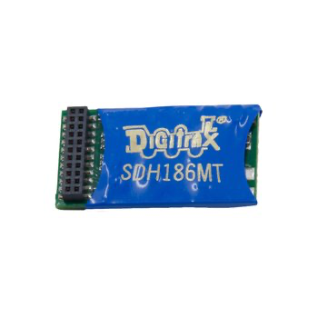 Digitrax, SDH186MT, Premium 8-Bit SoundFX Mobile Decoder, 21MTC interface