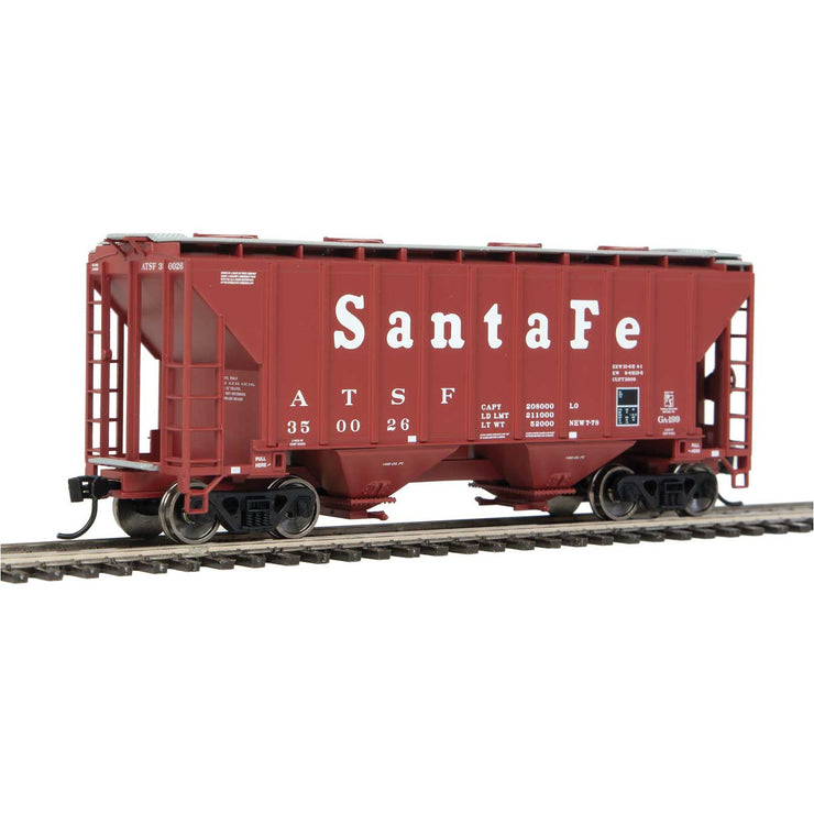 Walthers Mainline, HO Scale, 910-7951, 37' 2980 Cubic-Foot 2-Bay Covered Hopper, Santa Fe, #350026
