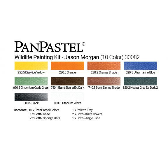 PanPastel, 30082, Wildlife Painting Kit - Jason Morgan, (10 Colors) includes Sofft Tools