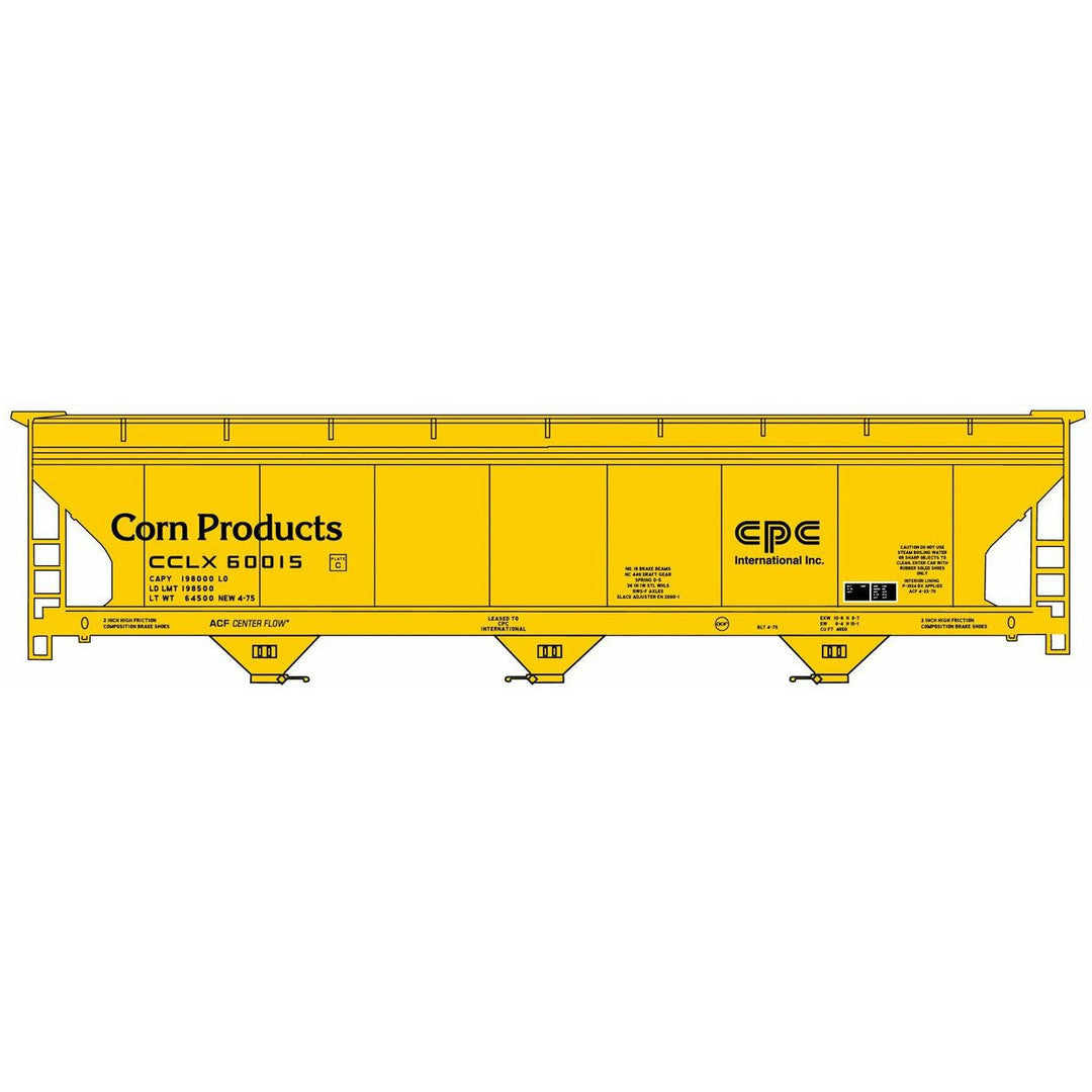 Accurail, HO Scale, 81371, ACF 47' 3-Bay Center-Flow Covered Hopper, Corn Products, #60015, (HO Scale Kit)