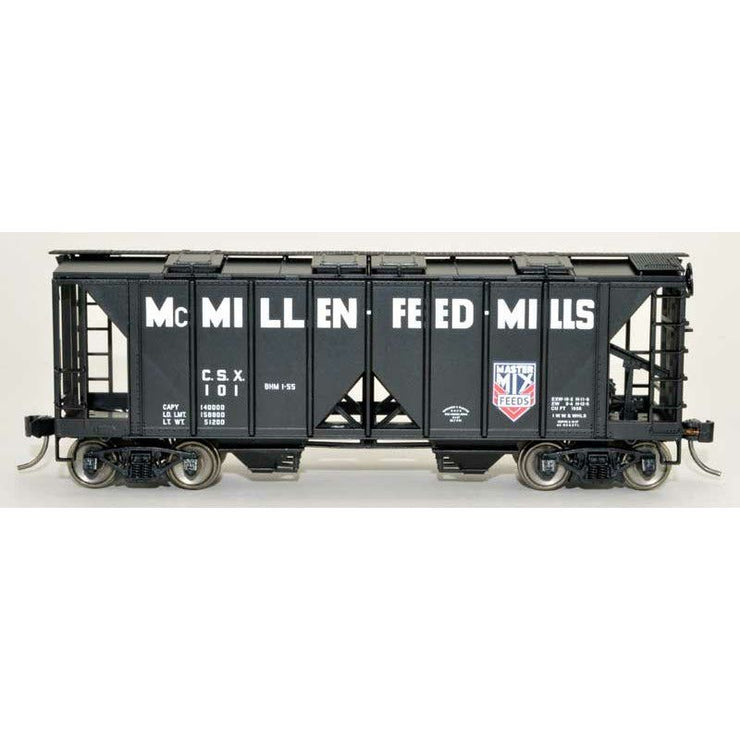 Bowser, HO Scale, 42760, 70-Ton 2-Bay Covered Hopper, McMillen Feed, #105