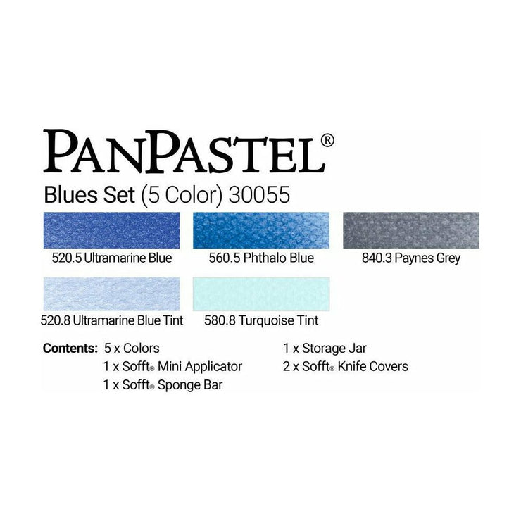 PanPastel, 30055, Blues, 5 Colors, + Sofft Tools