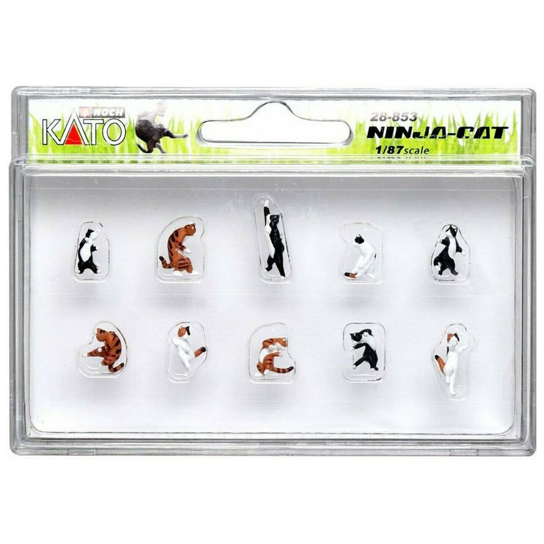 Kato, HO Scale,  6-605, Ninja-Cat Figure Set, 10 Cats included