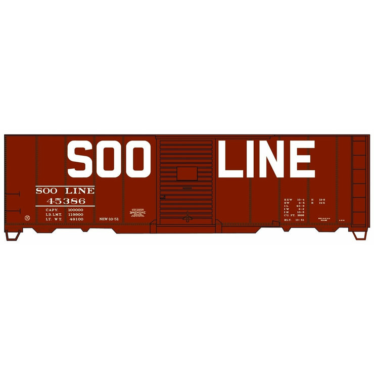 Accurail, HO Scale, 3561, 40' AAR Single Door Steel Box Car Kit, Soo Line, #45386, (KIT)