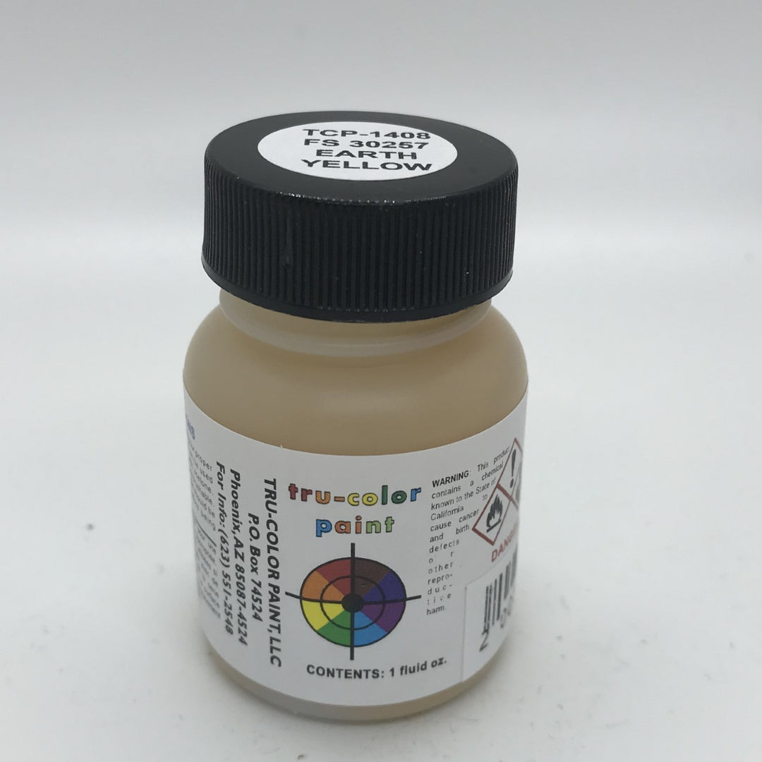 Tru-Color Paint, TCP-1408, Air Brush Ready, FS 30257 Earth Yellow, 1 oz