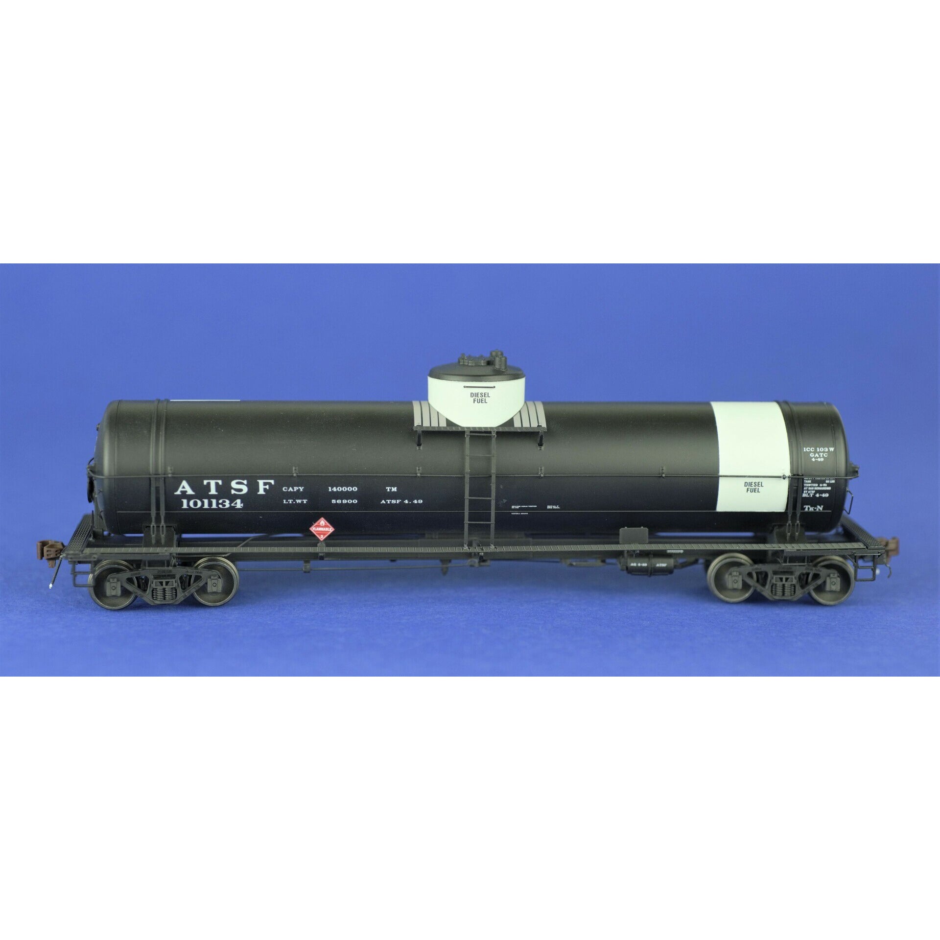 American Limited, HO Scale, 1845, GATC Welded Tank Car, Santa Fe, #101134