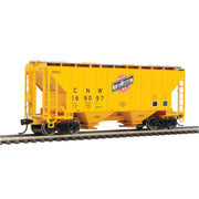 Walthers Mainline, HO Scale, 910-7954, 37' 2980 Cubic-Foot 2-Bay Covered Hopper, Chicago & North Western, #169097