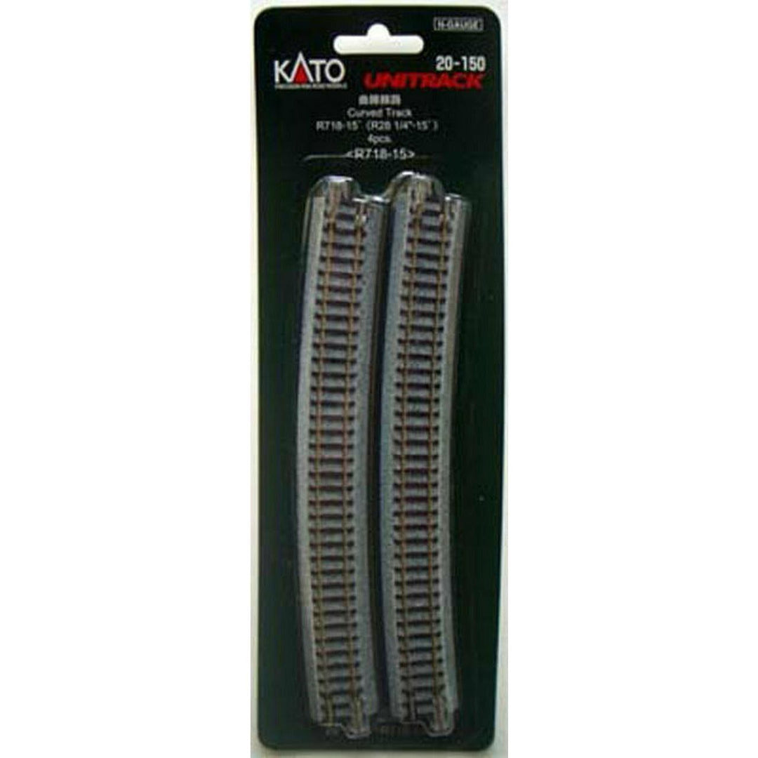 Kato, 20-150, N Scale, Unitrack,28-1/4" Radius 15-Degree Curved Track, [4 pcs]