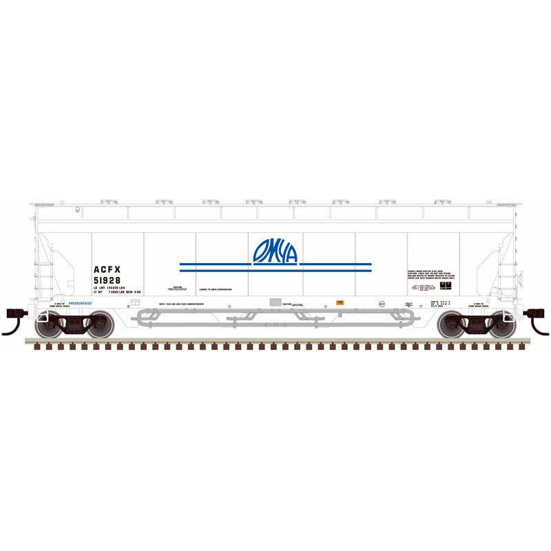 Atlas Master Line, N Scale, 50006079, AFC Pressureaide Covered Hopper, OMYA #51066