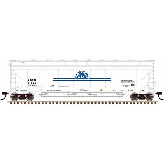 Atlas Master Line, N Scale, 50006079, AFC Pressureaide Covered Hopper, OMYA #51066