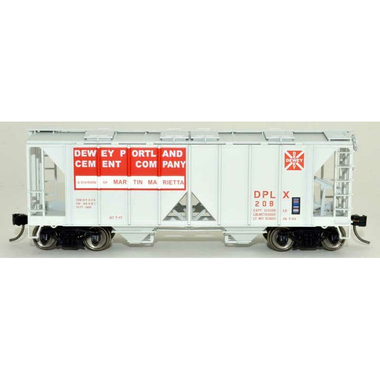 Bowser, HO Scale, 42751, 70-Ton 2-Bay Covered Hopper, Dewey Portland Cement, #208