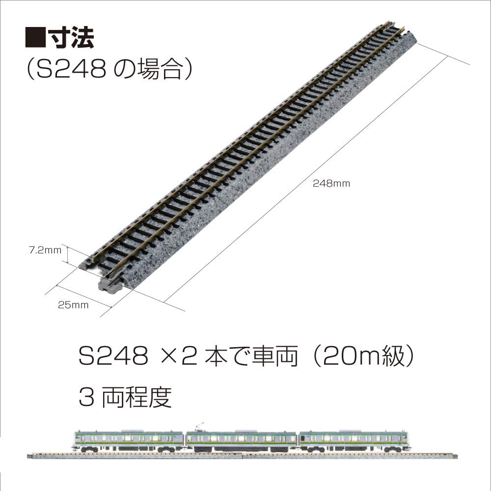 Kato, N Scale, 20000, Unitrack 9 3/4", Straight (4 Pieces)