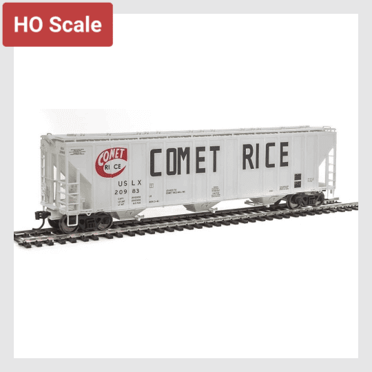 1494033170455 - Walthers Proto Ho 920-106129 55' Evans 4780 Cubic Foot 3-Bay Covered Hopper, Comet Rice (Uslx) #20983 - Rj's Trains