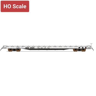 Intermountain, HO Scale, 46420-01, 60' Wood Deck Flat Car, Soo Line, #5501
