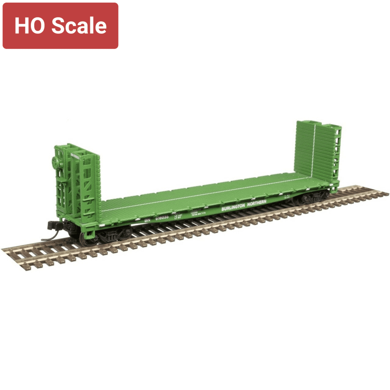 Atlas, 50004805, N Scale, 48' GSI Bulkhead Flat Car, Burlington Northern, #616035