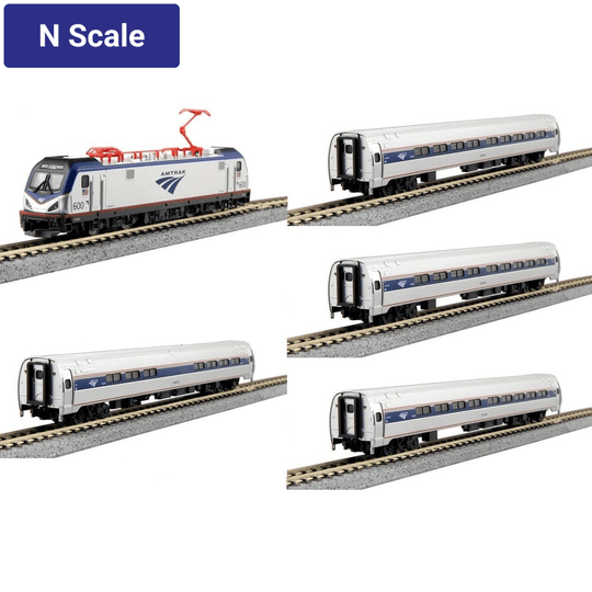 Kato, N Scale, 106-8001-BNDL, ACS-64, Amtrak/Amfleet I Phase VI 5-Unit Bookcase Set, DCC Ready