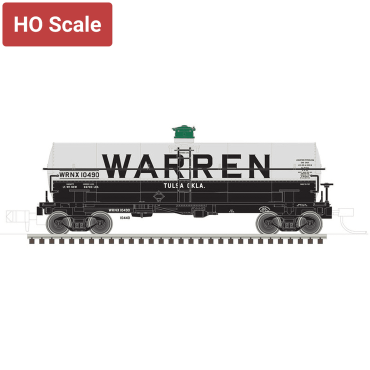 Atlas, HO Scale, 20005489, 11000 Gallon Tank Car, Warren (WRNX), #10490