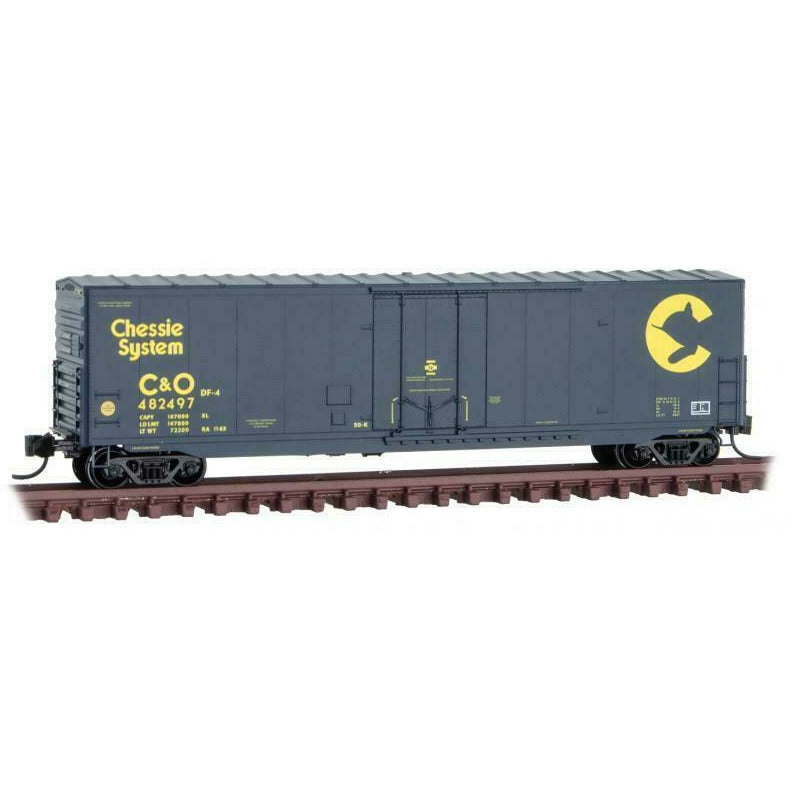 Micro-Trains, N Scale, 18100190, 50' Box Car with Plug Door, Chesapeake Ohio, #482497